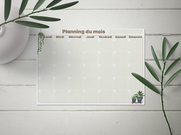 Planning Mensuel - VERSION PAPIER