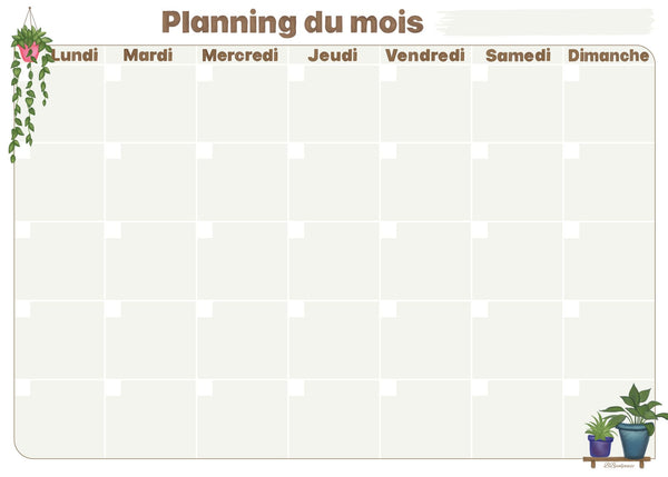 IMPARFAIT - BBPlanningMensuel - Planning Mensuel - VERSION MAGNÉTIQUE