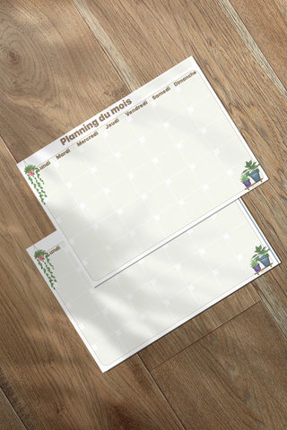 Planning Mensuel - VERSION PAPIER