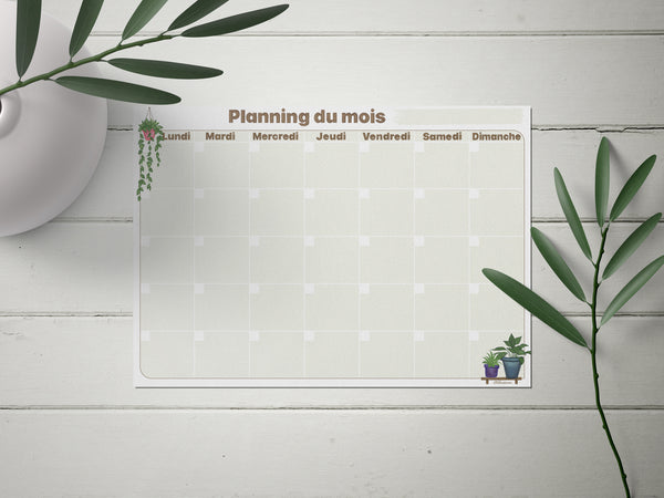 BBPlanningMensuel - Planning Mensuel - VERSION PAPIER